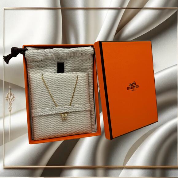 Brand New Hermes Mini Pop H Pendant in Marron Glacé - Picture 1 of 6